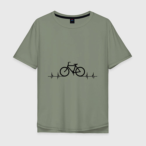 Мужская футболка оверсайз Велоспорт / Авокадо – фото 1