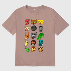 Мужская футболка оверсайз Hotline Miami Masks