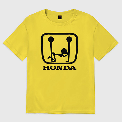 Мужская футболка оверсайз Honda Logo Sexy / Желтый – фото 1
