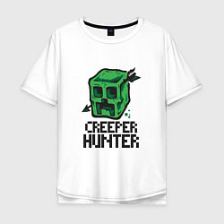 Футболка оверсайз мужская Creeper hunter, цвет: белый