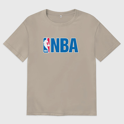 Мужская футболка оверсайз NBA / Миндальный – фото 1
