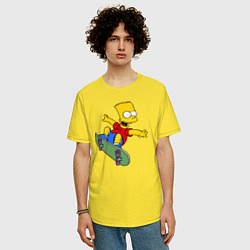Футболка оверсайз мужская Барт на скейте, цвет: желтый — фото 2