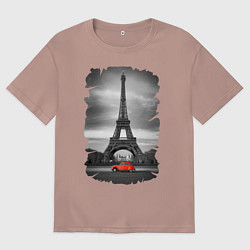 Мужская футболка оверсайз Эйфелева башня