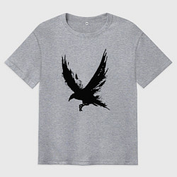 Мужская футболка оверсайз Черный ворон