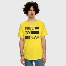 Футболка оверсайз мужская Free to play, цвет: желтый — фото 2