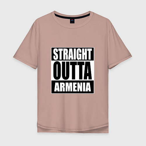 Мужская футболка оверсайз Прямиком из Армении / Пыльно-розовый – фото 1