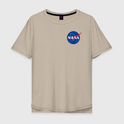 Футболка оверсайз мужская NASA, цвет: миндальный