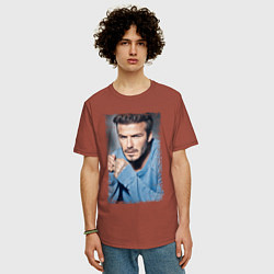 Футболка оверсайз мужская David Beckham: Portrait, цвет: кирпичный — фото 2