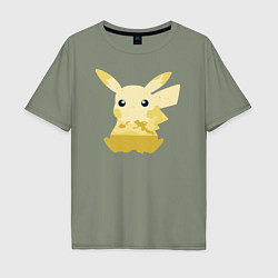 Футболка оверсайз мужская Pikachu Shadow, цвет: авокадо