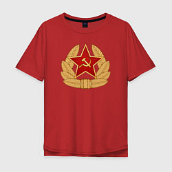 Футболка оверсайз мужская Кокарда СССР, цвет: красный