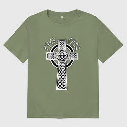 Футболка оверсайз мужская Русь сила, цвет: авокадо