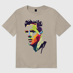 Футболка оверсайз мужская Lionel Messi: fun-art, цвет: миндальный