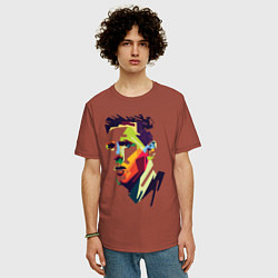 Футболка оверсайз мужская Lionel Messi: fun-art, цвет: кирпичный — фото 2