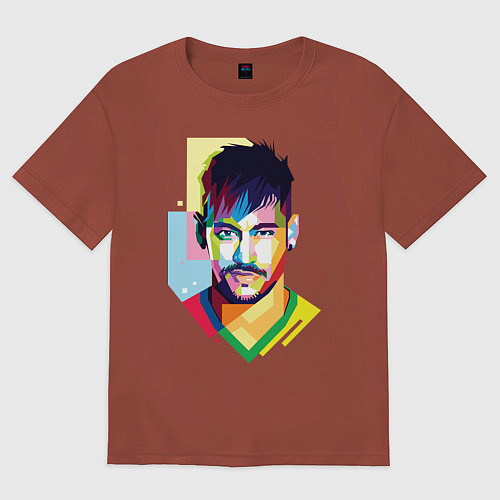 Мужская футболка оверсайз Neymar: fun-art / Кирпичный – фото 1