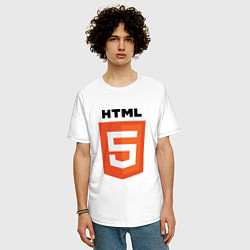 Футболка оверсайз мужская HTML5, цвет: белый — фото 2