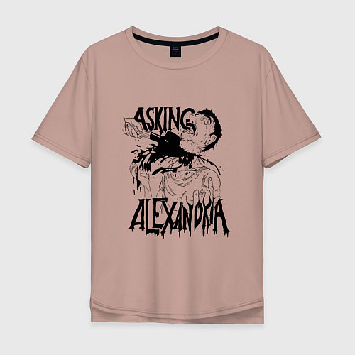 Мужская футболка оверсайз Asking Alexandria Devil / Пыльно-розовый – фото 1