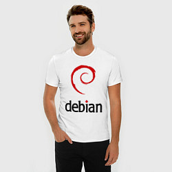 Футболка slim-fit Debian, цвет: белый — фото 2