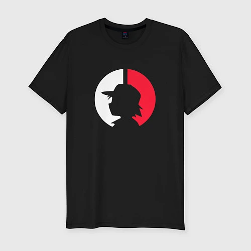 Мужская slim-футболка Эш: ловец покемонов / Черный – фото 1