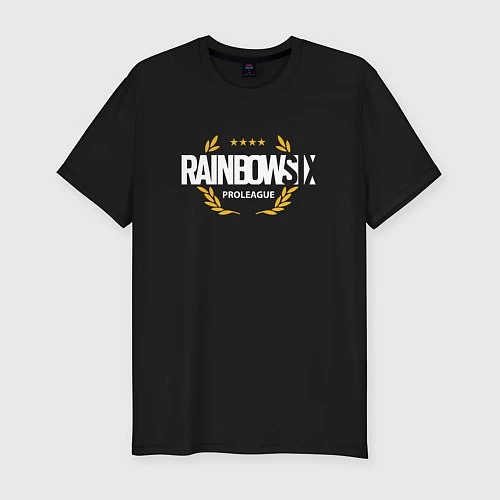 Мужская slim-футболка Rainbow six | Siege : Pro league (white) / Черный – фото 1