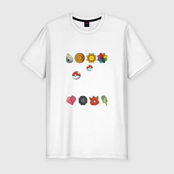 Мужская slim-футболка Pokemon Im going to the gym (white)