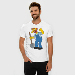 Футболка slim-fit Groundskeeper Willie, цвет: белый — фото 2