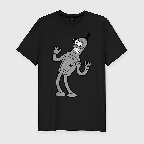 Мужская slim-футболка Bender Error / Черный – фото 1
