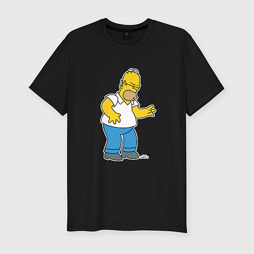 Мужская slim-футболка Симпсоны: Гомер / Черный – фото 1