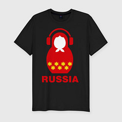 Футболка slim-fit Russia dj, цвет: черный
