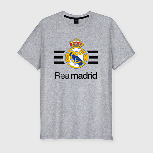 Мужская slim-футболка Real Madrid Lines / Меланж – фото 1