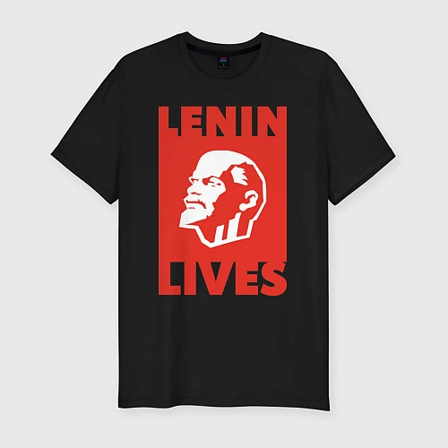 Мужская slim-футболка Lenin Lives / Черный – фото 1