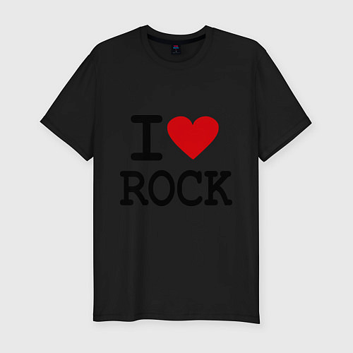 Мужская slim-футболка I love Rock / Черный – фото 1