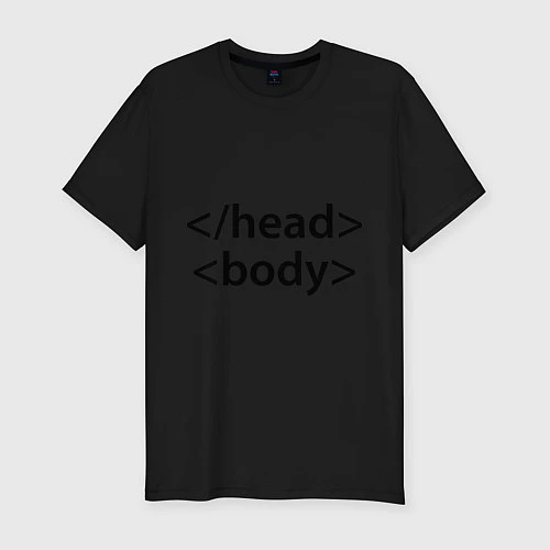 Мужская slim-футболка Head Body / Черный – фото 1