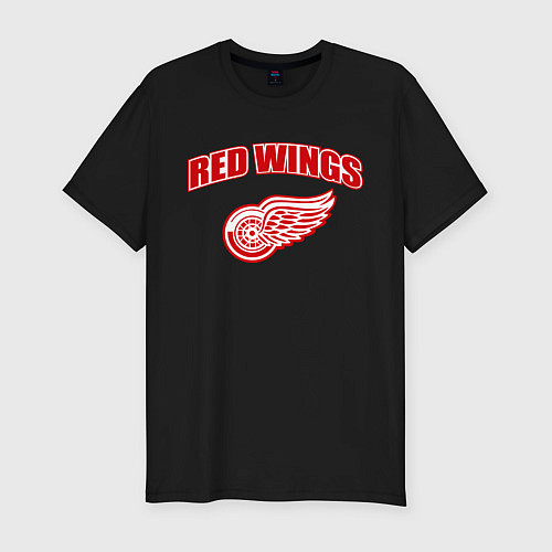 Мужская slim-футболка Detroit Red Wings / Черный – фото 1