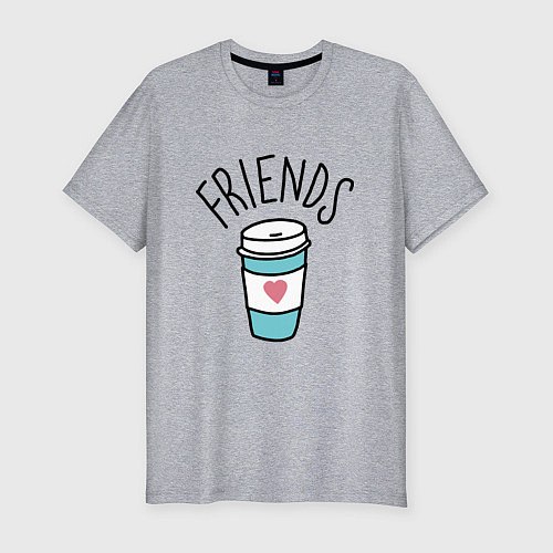 Мужская slim-футболка Best friends / Меланж – фото 1