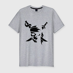 Мужская slim-футболка Пиратский знак