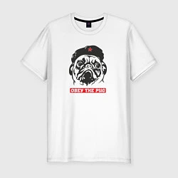 Мужская slim-футболка Obey the pug