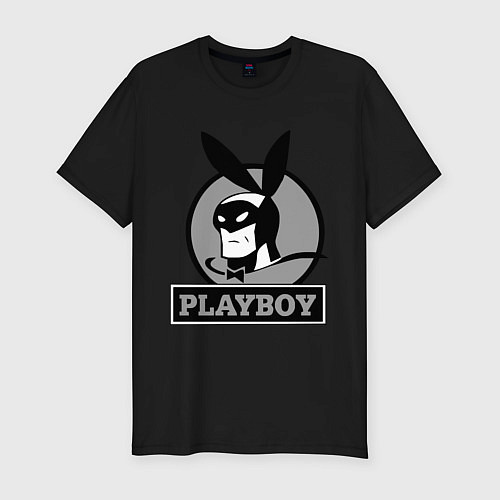 Мужская slim-футболка Playboy (Человек-кролик) / Черный – фото 1