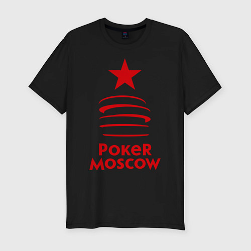 Мужская slim-футболка Poker Moscow / Черный – фото 1