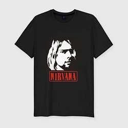 Футболка slim-fit Nirvana: Kurt Cobain, цвет: черный