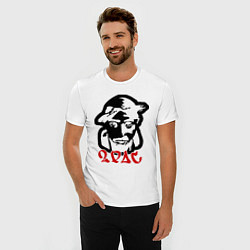 Футболка slim-fit 2pac (black), цвет: белый — фото 2