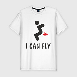 Футболка slim-fit I can fly - Я умею летать, цвет: белый