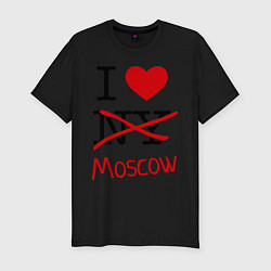 Футболка slim-fit I love Moscow, цвет: черный