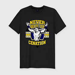 Футболка slim-fit Never Give Up: Cenation, цвет: черный