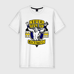 Футболка slim-fit Never Give Up: Cenation, цвет: белый