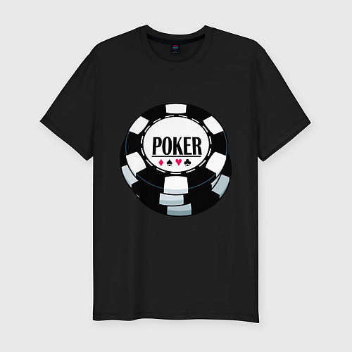 Мужская slim-футболка Poker / Черный – фото 1