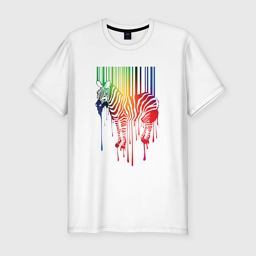 Мужская slim-футболка Color zebra / Белый – фото 1