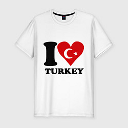 Футболка slim-fit I love turkey, цвет: белый