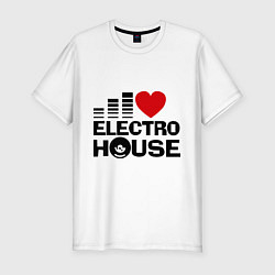 Футболка slim-fit Electro house love, цвет: белый