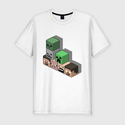 Мужская slim-футболка Minecraft Cube's