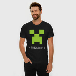 Футболка slim-fit Minecraft logo grey, цвет: черный — фото 2